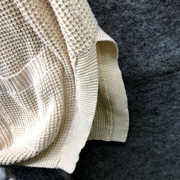 Maison Jules Cardigan Womens XL Beige Peach Button Front Exposed Seam Boho - Picture 6 of 9